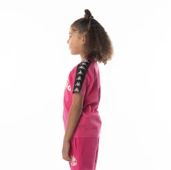 Kids 222 Banda Balima T-Shirt - Pink Black -Kappa 304NQ00Y D3B 3