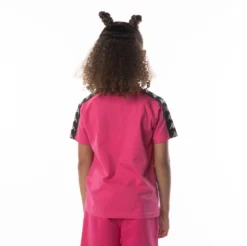 Kids 222 Banda Balima T-Shirt - Pink Black -Kappa 304NQ00Y D3B 4