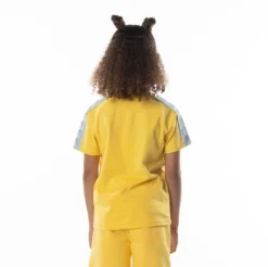 Kids 222 Banda Balima T-Shirt - Yellow Light Blue -Kappa 304NQ00Y D3D 4