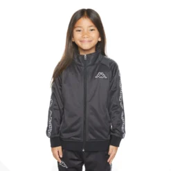 Kids Logo Tape Artem 2 Track Jacket - Black Smoke