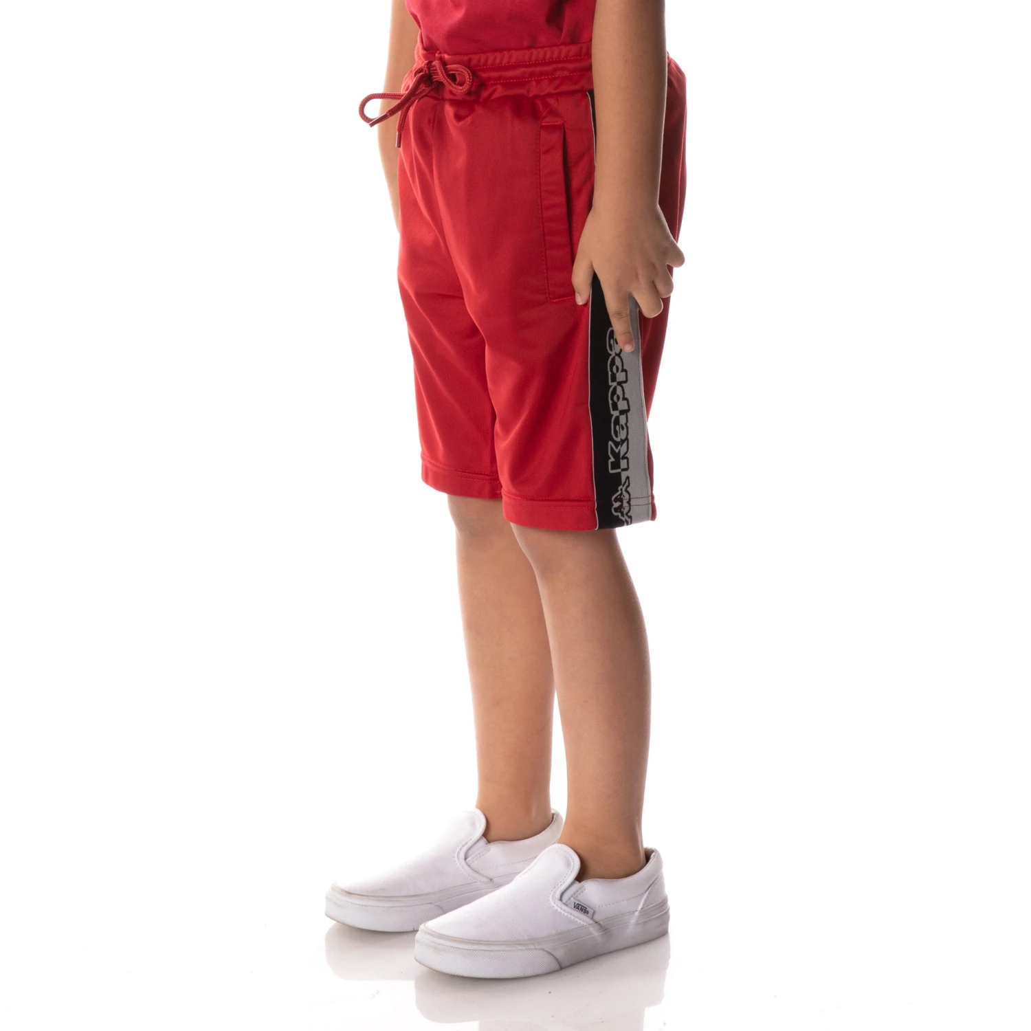 Logo Tape Dasved Shorts - Red 2 Logo Tape Dasved Shorts - Red - Image 2
