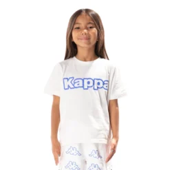 Kids Logo Tape Erco T-Shirt - White Blue