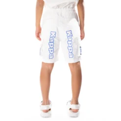 Kids Logo Tape Esso Cargo Shorts - White Blue -Kappa 371F1GWY A03 4
