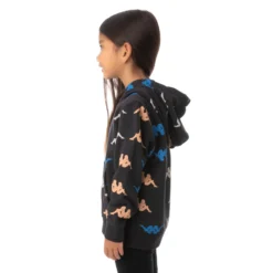 Kids Authentic Sneek Hoodie - Black -Kappa blk allover print 2 scaled