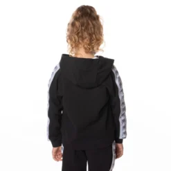 Kids 222 Banda Solgo Hoodie - Jet Black -Kappa kappa kids sweatshirt black 341J5WWY XGX 4 scaled