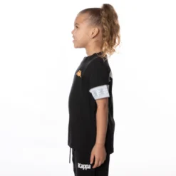 Kids 222 Banda Torby T-Shirt - Jet Black -Kappa kappa kids tshirt black 361I6QWY XGX 3 scaled