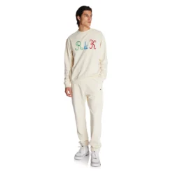 Robe Giovani Aurion Sweatpants - Cream -Kappa kappa mens crewneck white 671225W 869 5 960d13e4 58a1 4320 b2dd 69874ca5afe5