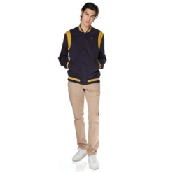 Robe Giovani Naons Varsity Jacket - Navy Yellow -Kappa kappa mens jacket blue 64115HW A07 5