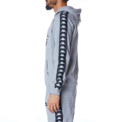 222 Banda Hurtado 2 Hoodie - Grey Black -Kappa kappa mens sweater grey 311BGMW A4F 3