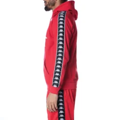222 Banda Hurtado 2 Hoodie - Red Black -Kappa kappa mens sweatshirt red 311BGMW A2I 3