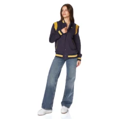 Robe Giovani Naons Varsity Jacket - Navy Yellow -Kappa kappa womens jacket blue 64115HW A07 5