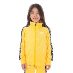Kids 222 Banda Anniston Track Jacket -Kappa summer yellow with blu scaled