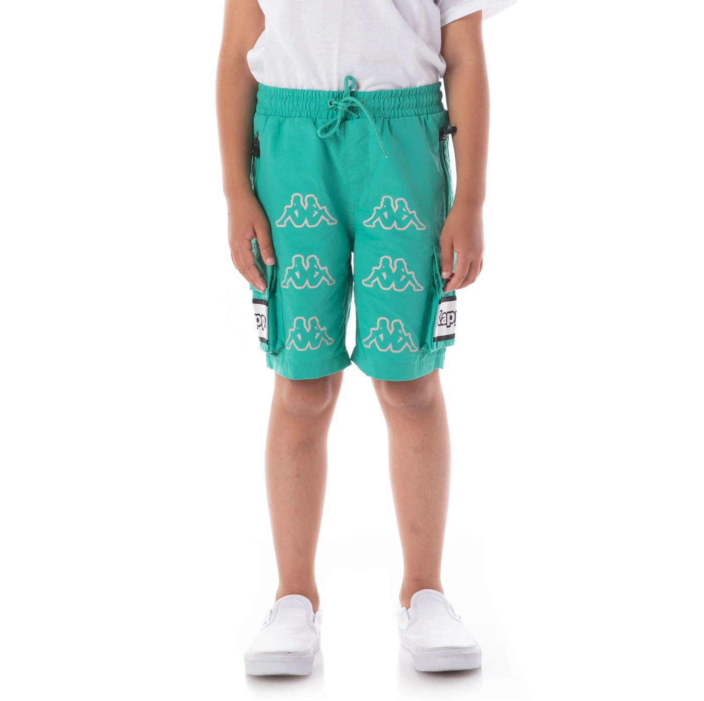 Kids Logo Tape Esso Cargo Shorts - Teal 1 Kids Logo Tape Esso Cargo Shorts - Teal