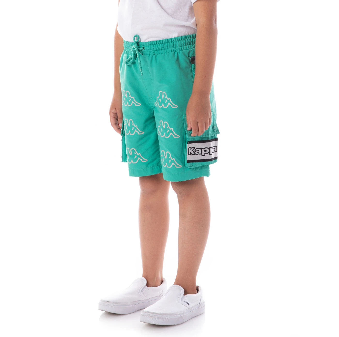 Kids Logo Tape Esso Cargo Shorts - Teal 2 Kids Logo Tape Esso Cargo Shorts - Teal - Image 2